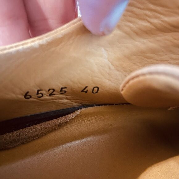 🍒 Y2K Leather Platform Sneakers Shoes Balthazar Paris Preppy‎ Tan Size EU 40 - Picture 10 of 11